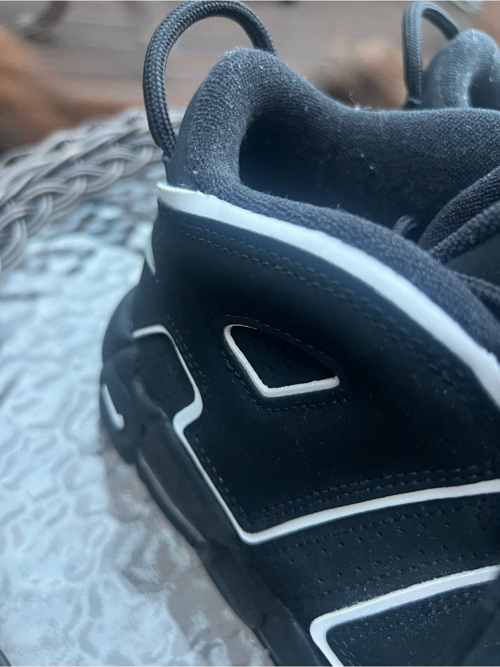 Nike Men Black and White AIR Uptempo Sneakers - Picture 3 of 6